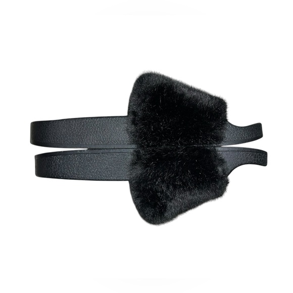 STEVE MADDEN SOFTEY SLIDES FAUX FURNSANDALS SIZE 3 - Picture 3 of 6